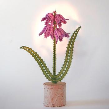 Preview: 501 Klöppelbrief "Hasenglöckchen"   -   Blümchen in 3D-Optik